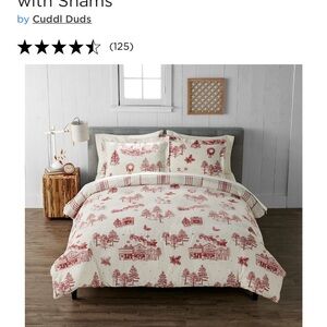 Cuddl Duds Holiday Flannel Queen Duvet Set